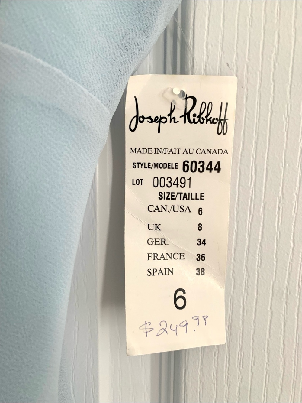 Light Blue Slip Cami Top with shawl by Joseph Ribkoff - Picture 4 of 7